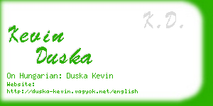 kevin duska business card
